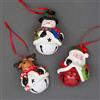 SHATCHI - Decorazioni Natalizie da Appendere, Motivo: Babbo Natale, Pupazzo di Neve e Renna, con Campanelle, Ornamenti Decorativi per Albero di Natale, Set da 3 Pezzi, Multicolore