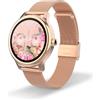 DCU TECNOLOGIC - Smartwatch Sophie - Orologio Intelligente Donna Rose Gold con Cinturino in Metallo Colore Oro Rosa - Touchscreen HD 1,2'' - IP67 Impermeabile - 22 Modalità Sport - App Smart DCU