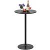 COSTWAY Tavolo da Bar Rotondo Ø70 Regolabile in Altezza (56 cm/ 101,5 cm), Tavolo da Caffè Alto in Legno e Metallo, Tavolino Bistrot Moderno con Base Rotondo per Cucina, Sala Pranzo e Soggiorno, Nero