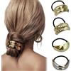 Generic Elastici per capelli in metallo, motivo geometrico, elastici per capelli, coda di cavallo, elastici per capelli spessi, accessori per capelli da donna (set 5)