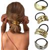 Generic Elastici per capelli in metallo, motivo geometrico, elastici per capelli, coda di cavallo, elastici per capelli spessi, accessori per capelli da donna (set di 6)