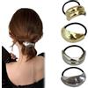 Generic Elastici per capelli in metallo, motivo geometrico geometrico, elastico per capelli a coda di cavallo, elastici per capelli spessi, accessori per capelli da donna (set di 3)