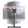 Pholiten Supporto per Monitor Singolo da Tavolo per Schermi PC da 13-32, Autoportante Regolabile con Base in Vetro Temperato, Rotazione Inclinabile Girevole, Max VESA 100x100mm MLG7401