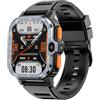 Zephyrion Smart Watch Phone 4G con GPS 2,03 '' schermo quadrato da uomo Smartwatch doppia fotocamera Android 8.1 WiFi Maps Video Chat IP67 impermeabile Fitness Activity Tracker (4GB+64GB, Nero)