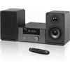 LONPOO Impianto stereo compatto Sistema micro HiFi con lettore CD (impianto stereo 100 W RMS, impianto micro HiFi con Bluetooth, radio FM, USB, AUX-IN (LP-609H)
