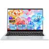 rumlawn PC Portatile Per Celeron N4000 Processore, Notebook 14,1 Pollici, 6 GB RAM 256 GB SSD (Supports Expand 1TB), Laptop Per UHD Graphics 600, Win 11, 5000MAH/TF Card/WiFi 5/HDMI /USB3.0