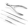 Otto Herder Manicure Set di pinze per unghie per pedicure, lime per angoli e levetta angolare, contro unghie incarnite, kit professionale per la cura delle unghie in acciaio inox