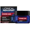 L'Oréal Paris men expert L'Oréal Men Expert Crema notte contro le rughe per gli uomini, crema idratante anti-invecchiamento per il viso contro la pelle stanca e opaca, crema viso per uomo con acido ialuronico, Power Age, 1 x