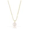 Made by Nami Collana da donna in argento sterling 925 con perla come ciondolo impermeabile, lunghezza 40 + 5 cm