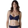 Lovable Balconcino Imbottito Striped Lace Reggiseno, Blu Scuro, 34 / 3D Donna