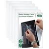 SUMMIT Cartelline portadocumenti in plastica, formato A4, resistenti, confezione da 100