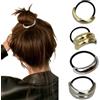 Generic Elastici per capelli in metallo, motivo geometrico, elastici per capelli, coda di cavallo, elastici per capelli spessi, accessori per capelli da donna (set di 4)