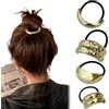Generic Elastici per capelli in metallo, motivo geometrico geometrico, elastico per capelli a coda di cavallo, elastici per capelli spessi, accessori per capelli da donna (set 2)
