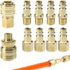ZMDMAH 10 Pcs Attacchi Connettore rapidi europei, 1/4BSP Raccordi Aria Compressa Europei Femmina e Maschino connettori, attacchi rapidi aria compressa per Tubo Pistola Pneumatica Compressore