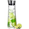 Fabaoday Caraffa in Vetro,Bottiglie Vetro 1Litro,Caraffa in vetro con coperchio ideale per limonata, acqua e tè