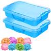 Penbinmall Sabbiera Sensory Bin con coperchio e manico per sabbia - Portatile Sensory Sandbox contenitore per bambini, vassoio in plastica per sabbia, tavolo di sabbia, vassoio attività per bambini (blu)