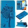 Generic Zchen Cover per Redmi 10C (6,71 Pollici), Custodia Cover Protettiva in Cuoio Flip Libro Portafoglio Resistente Antiurto con Supporto per Xiaomi Redmi 10C (Gatto-Blu)