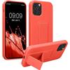 kwmobile 1x Custodia Compatibile con Apple iPhone 12 / iPhone 12 Pro - Cover Supporto Dita - Back Case per Smartphone - Protezione Gommata corallo
