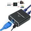 Teaque Switch Ethernet Gigabi da 1 a 3, Sdoppiatore Ethernet, 3 Porte RJ45 Switch Gigabit con Cavo di Alimentazione USB-C, Connessione Simultanea per Computer, Hub, Router, Set-Top Box e TV Digitale