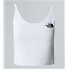 The North Face W Slim Crop Tank White Canotta Corta Donna