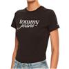 Tommy Jeans Tommy Slim Essent. Logo Tee Ext Black T-Shirt M/M Donna