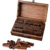 Vueinrg 70 Pezzi Set di Timbri Alfabeto,Set Timbri Lettere Alfabeto,Mini Timbri in Legno, Francobolli con Simboli di Lettere E Numeri con Scatola di Immagazzinaggio per Fai-da-Te, Scrapbooking e Arte