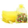 POPOYU 100 Pezzi Sacchetti Organza,7 * 9cm Giallo Limone Sacchetti Organza Regalo,Borse Organza con Coulisse,Sacchetti Confetti per Bomboniere,Matrimonio,Caramella,Gioielli