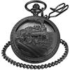 Tiong Orologio da taschino da uomo, al quarzo, con quadrante bianco e numeri arabi, con catena, Cf-nuovo13