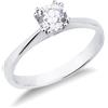 Gioielli di Valenza Solitario a 8 griffe lineare in oro bianco 18k con diamante, 0,70 ct