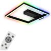 BRILONER - Lampada da soffitto RGB, lampada da soffitto retroilluminata a LED, dimmerabile, temperatura colore regolabile, cornice LED RGB, telecomando, nero