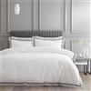 Bianca Mayfair - Set copripiumino matrimoniale con federe, in cotone 200 fili, bianco, grigio argento