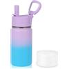 Volhoply Borraccia termica termica per bambini in acciaio inox a tenuta stagna, con coperchio con cannuccia e tappo in silicone, senza BPA, facile da usare, per ragazzi e ragazze, doppia parete