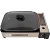 NJ The right choice NJ Portatile Gas BBQ Piatto Profondo Grill Stufa Da Tavolo Campeggio Fornello Antiaderente Pan Vetro Coperchio