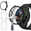 Acadeny[3 pezzi]schermo in vetro temperato compatibile xiaomi Mi Watch,9H Durezza 360°Custodia Ultra-sottile Custodia PC,Nero+2transparent TPU case