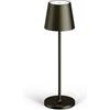 Madrigal Classica 3 (38 cm) - Lampada LED Ricaricabile USB-C da Tavolo a Lunga Durata con Base Tonda - Luce Regolabile (Dimmer) con il Tocco - Casa e Ristorante - Protezione IP54 - Tropical
