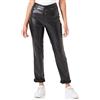 Noisy may Nmandy Moni Pu HW-Pantaloni alla Caviglia Noos Similpelle, Nero, (S) W x 34L Donna