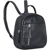 ROYALZ 'Olympia' Piccolo Zaino da Giorno Donna Vera Pelle - Elegante XS Daypack Vintage Zainetto Backpack Casual Pratico Zaini da Viaggio in Cuoio Autentico, Colore:Nero