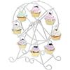 YueWan Supporto girevole per cupcake con ruota panoramica, supporto girevole per pasticceria, vassoio da portata per 8 tazze, vassoio da portata per feste di nozze, accessori per arredamento, ruota