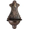 Relaxdays Fontana da Parete, Giardino, Stile Antico, Rubinetto, Vaschetta, da Parete, HxLxP: 66 x 37 x 19,5 cm, Bronzo