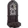 Relaxdays Fontana da Parete Giardino, Terrazza, Stile Antico, Rubinetto, Vaschetta, HxLxP: 74 x 36 x 30 cm, Marrone