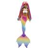Barbie Bambola Sirena Cambia Colore con Capelli Arcobaleno, Afroamerica,Giocattolo per Bambini 3+Anni,GTF90