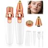 Qaum Depilatore Donna Epilatore Viso Elettrico USB Ricaricabile 2 in 1 Epilatore Delle Sopracciglia Rasoio Viso Indolore per Sopracciglia, Labbra, Peli del viso, Naso, Orecchie, La Zona Bikini, luce a LED