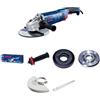Bosch Professional Smerigliatrice angolare GWS 24-230 JZ (2.4KW, incl. impugnatura agg. anti-vibrazioni, flangia di montaggio, dado di serraggio, cuffia prot., chiave a due perni, conf. cartone), Blue