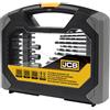 JCB - Set di punte e punte combinate - Set di accessori da 40 pezzi - Selezione di punte per trapano HSS per muratura e legno e chiavi a bussola - Presentato in una resistente custodia pieghevole per