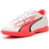 PUMA Ultra Play Indoor Trainer Scarpe da Calcio da Uomo, Bianco Orchidea Fuoco Nero, 40 EU