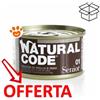 Natural Code 01 Cat Senior ai Fiocchi di Pollo - Lattina Da 85 Gr - CONFEZIONE RISPARMIO