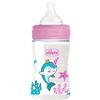Chicco Biberon Benessere Flusso Lento In Plastica Rosa