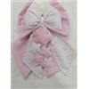 BabyChic Fiocco Nascita Artigianale Rosa e Bianco