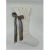 Sara's Idea calza befana piccola in velluto bianco con rouche 22x35