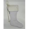 Sara's Idea calza befana piccola in velluto bianco con fascia 22x35